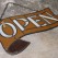 「HEAVOGON」 Stained Glass Open Sign Brown Orange