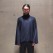 「SUNSEA」 Micro Pile Roll Neck Pull Over/Navy